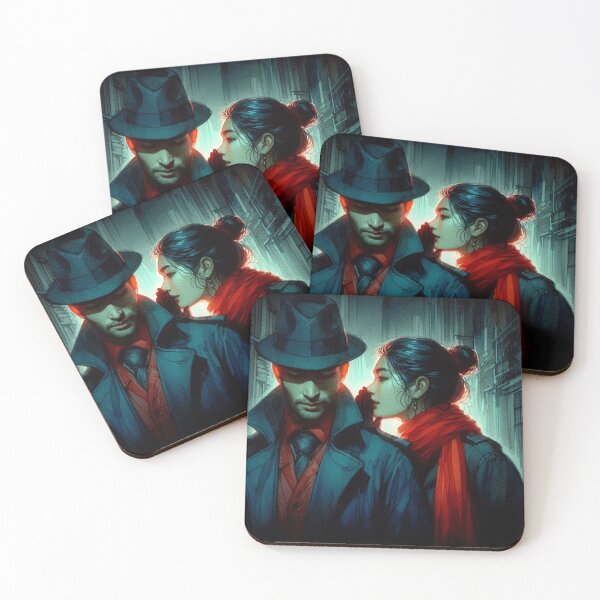 Item preview, Neo Noir Vintage Whispered Secret Man and Woman [Watercolor] designed and sold by RESToRAPTOR.