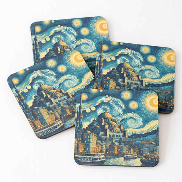 Artikelvorschau, Istanbul, Türkei, Design im Stil von Vincent van Gogh Sternennacht entworfen und verkauft von CreativeSparkzz.