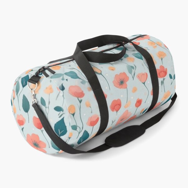 Artikelvorschau, Rosa Blumen und blaue Blätter; Blumenmuster entworfen und verkauft von PatternInArt.