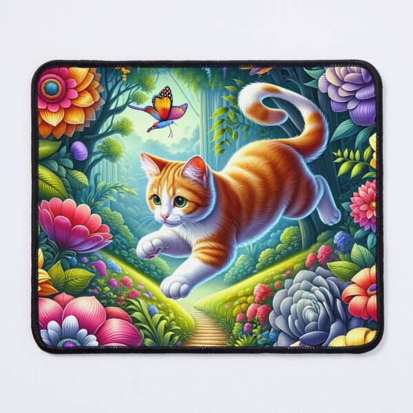 Item preview, Garden Frolics of a Whimsical Cat designed and sold by Shams-Studio.