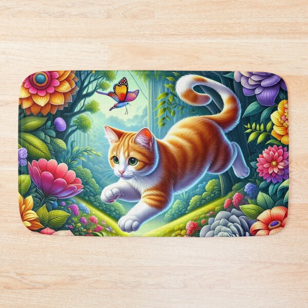 Item preview, Garden Frolics of a Whimsical Cat designed and sold by Shams-Studio.