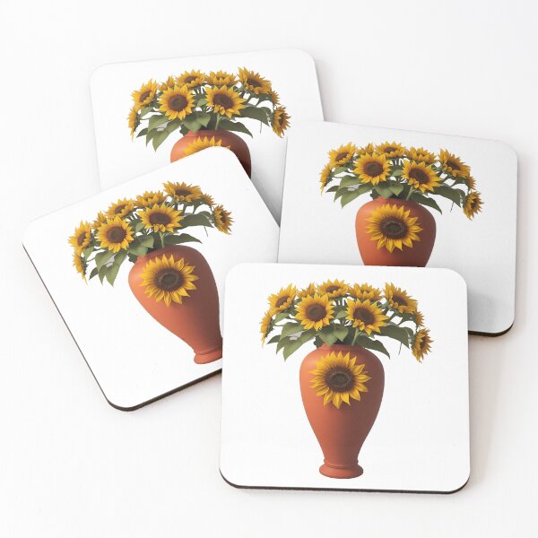 Item preview, sunflowers in a red vase summer and spring collection designed and sold by Carlos Gudino.