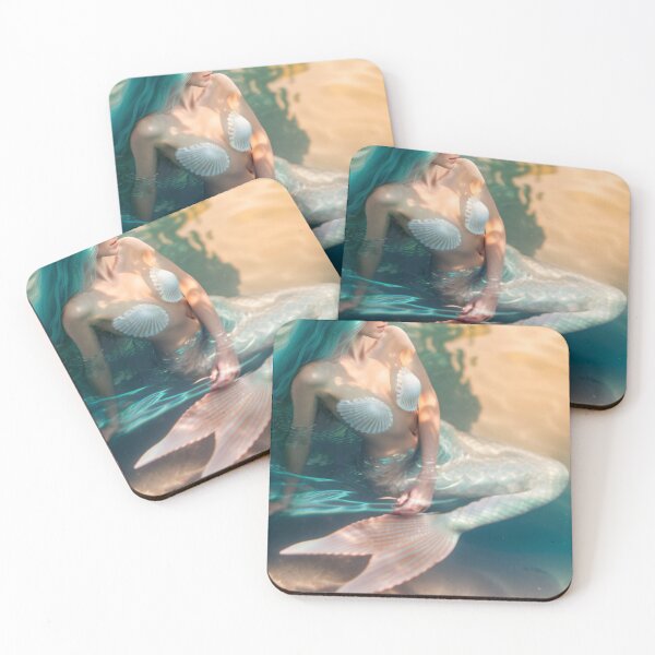 Item preview, A mermaid is half covered by water. designed and sold by piscesmermaid.