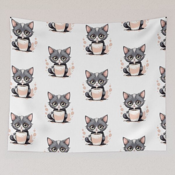 Item preview, Adorable Cat With Coffee  designed and sold by FurryAffection.
