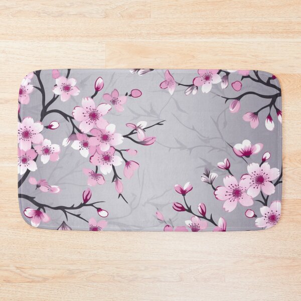 Item preview, Silver and Violet Oriental Cherry Blossoms on Beige and Chinese Wedding Double Happiness | Japanese Sakura designed and sold by GrinGalore.