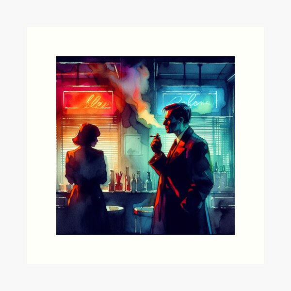 Item preview, Neo Noir Vintage Evening Meeting [Watercolor] designed and sold by RESToRAPTOR.