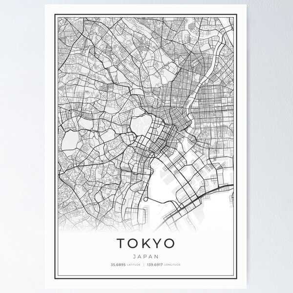 Item preview, Tokyo Cartography City Map designed and sold by wally-prints.