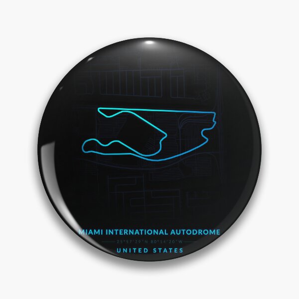 Artikelvorschau, Miami International Autodrome-Rennstrecke in den Vereinigten Staaten im blauen Neon-Stil entworfen und verkauft von Jerhus.