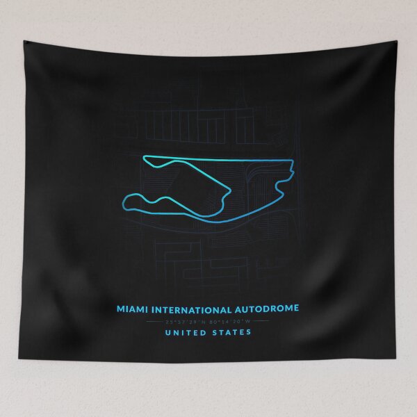 Item preview, Miami International Autodrome circuit in the United States in Blue color Neon style designed and sold by Jerhus.