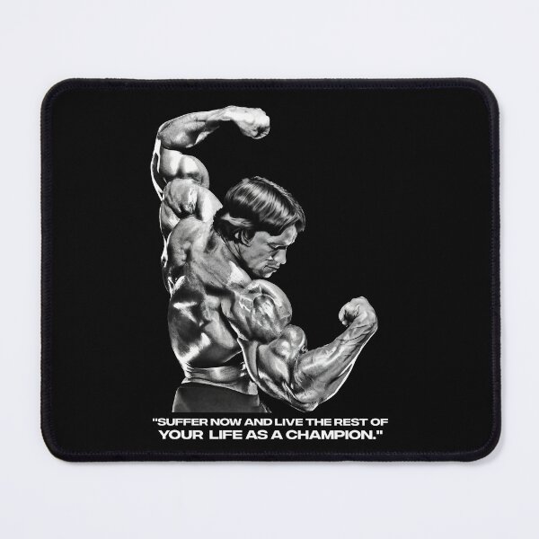 Item preview, Stoic Quote "Don't quit. Suffer now and live the rest of your life as a champion." Muhammad Ali. Arnold Schwarzenegger Fan art designed and sold by HuzaifaNaveedh.