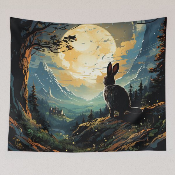 Item preview, Moon Gazing Hare designed and sold by CosmicAnomaly.