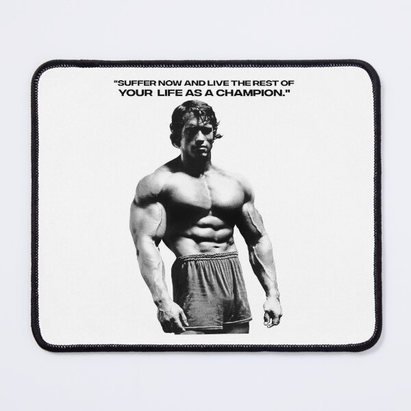 Item preview, Stoic Quote "Don't quit. Suffer now and live the rest of your life as a champion." Muhammad Ali. Arnold Schwarzenegger Fan art designed and sold by HuzaifaNaveedh.