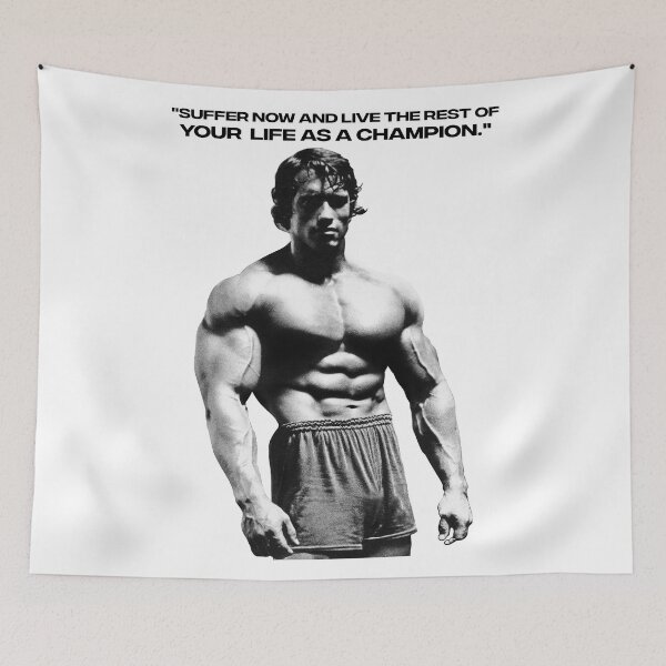 Item preview, Stoic Quote "Don't quit. Suffer now and live the rest of your life as a champion." Muhammad Ali. Arnold Schwarzenegger Fan art designed and sold by HuzaifaNaveedh.
