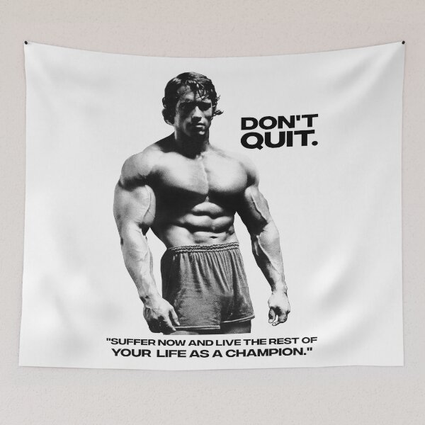 Item preview, Stoic Quote "Don't quit. Suffer now and live the rest of your life as a champion." Muhammad Ali. Arnold Schwarzenegger Fan art designed and sold by HuzaifaNaveedh.