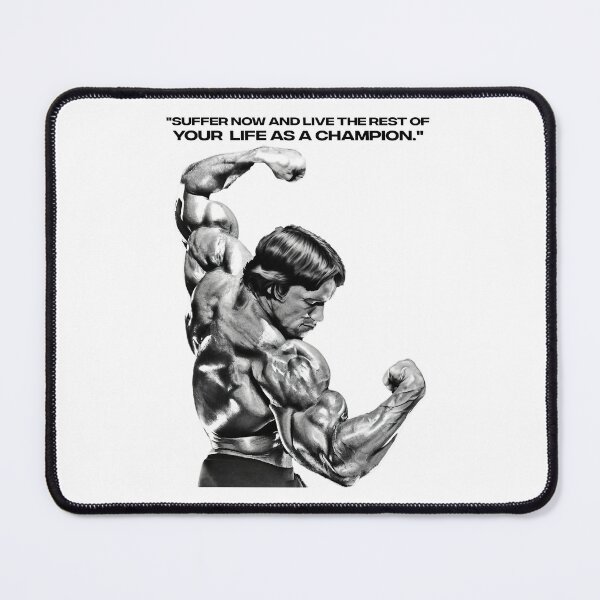 Item preview, Stoic Quote "Don't quit. Suffer now and live the rest of your life as a champion." Muhammad Ali. Arnold Schwarzenegger Fan art designed and sold by HuzaifaNaveedh.