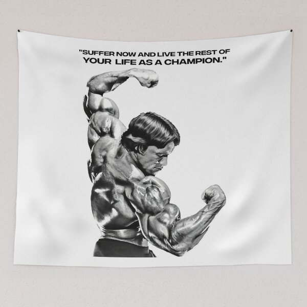 Item preview, Stoic Quote "Don't quit. Suffer now and live the rest of your life as a champion." Muhammad Ali. Arnold Schwarzenegger Fan art designed and sold by HuzaifaNaveedh.