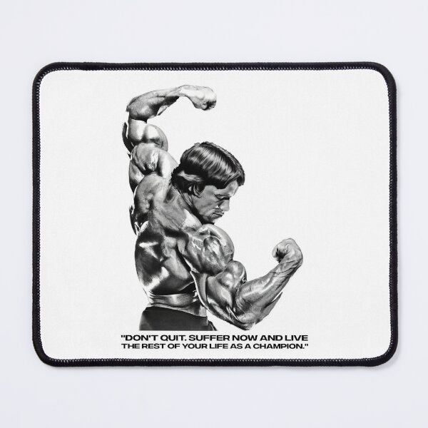 Item preview, Stoic Quote "Don't quit. Suffer now and live the rest of your life as a champion." Muhammad Ali. Arnold Schwarzenegger Fan art designed and sold by HuzaifaNaveedh.