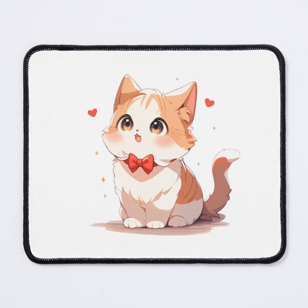 Item preview, Cute Kawaii Happy Cat Kitten in Love designed and sold by CozyKawaiiArt.