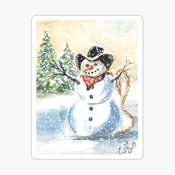 Item preview, cowboy snowman designed and sold by Sherry Jarvis.
