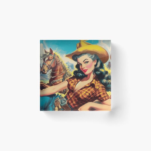 Item preview, Retro Cute Cowgirl designed and sold by PulpVintage.