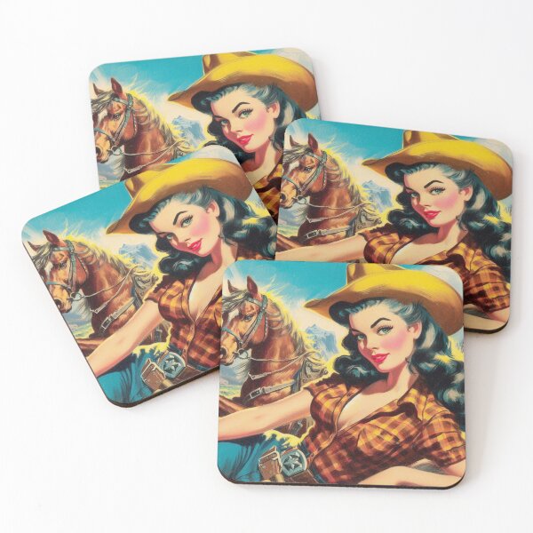 Item preview, Retro Cute Cowgirl designed and sold by PulpVintage.
