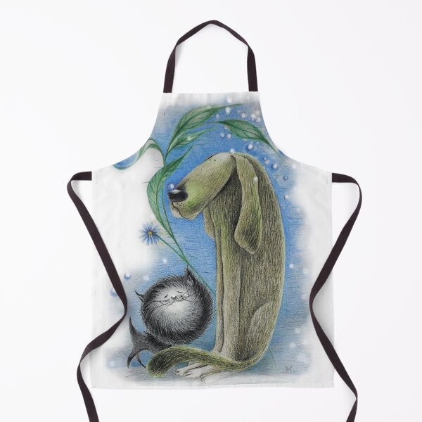 Item preview, Long Dog with Black Cat. FunIllustration designed and sold by Baltuka.