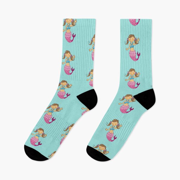 Item preview, mermaid princess girl (brown hair) designed and sold by CuteCartoon.