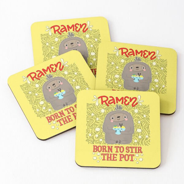 Item preview, Ramen Kawaii Sloth Born To Stir The Pot designed and sold by Renata Illustrata.