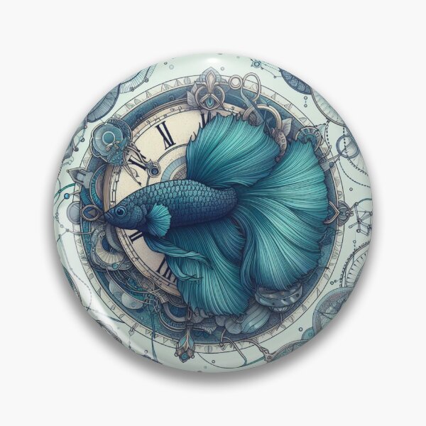 Item preview, Betta Fish Baroque Style betta 2 Pin designed and sold by CoffeeIsATrip.