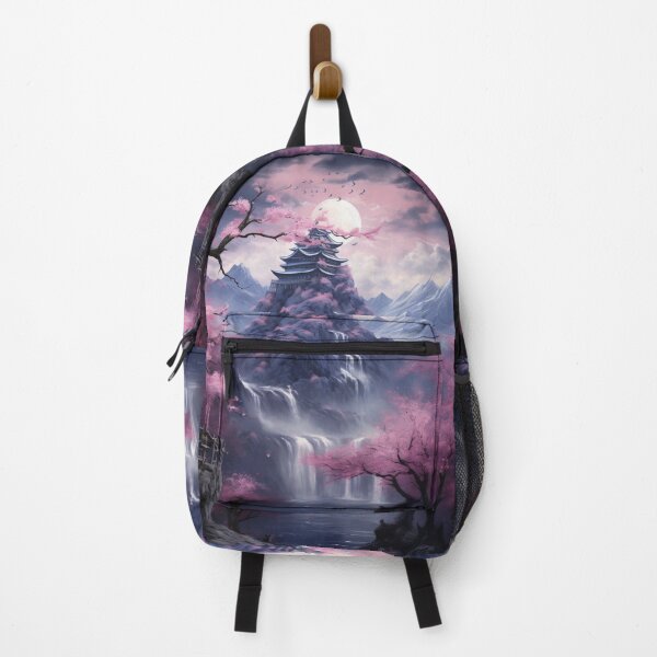 Item preview, Reflection of Palace and Waterfall behind Cherry blossom Branches designed and sold by GrinGalore.