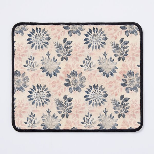 Item preview, Block Print Pink Flowers designed and sold by nicbeeseart.