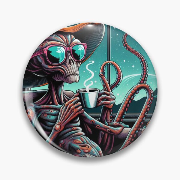 Item preview, alien drinking coffee designed and sold by Mook-97.