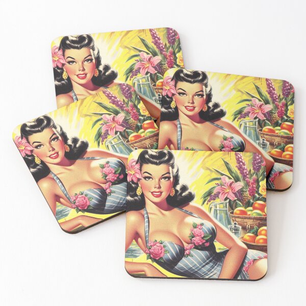 Item preview, Retro Swimsuit Girl designed and sold by PulpVintage.