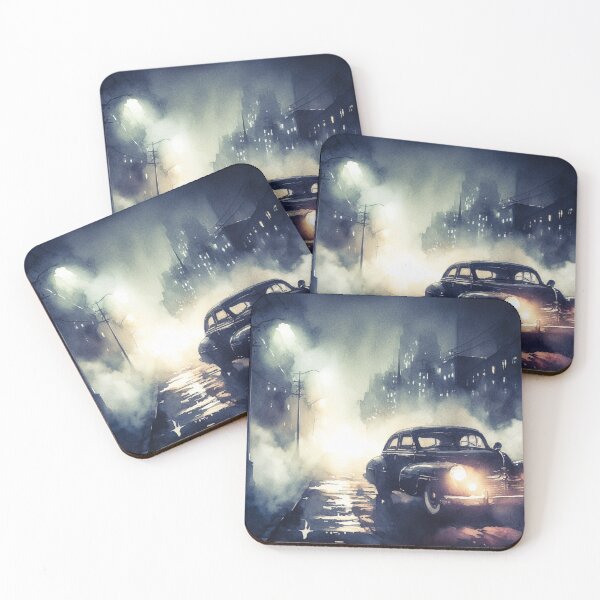 Item preview, Noir Vintage Car in Fog [Watercolor] designed and sold by RESToRAPTOR.