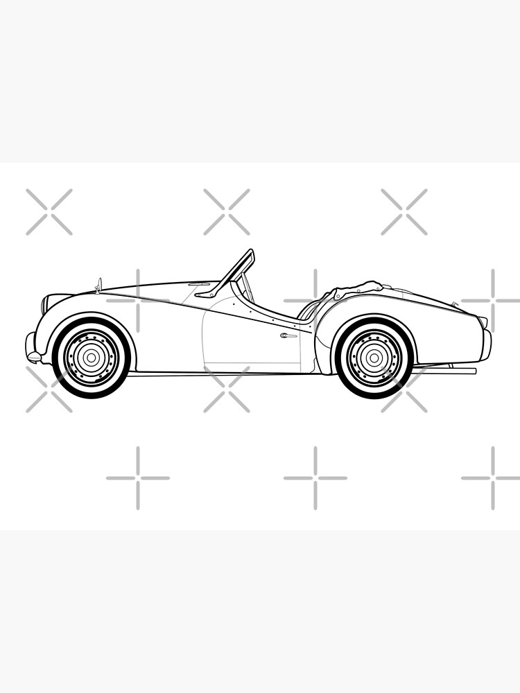 "Triumph TR3 Classic Car Outline Artwork" Poster for Sale by