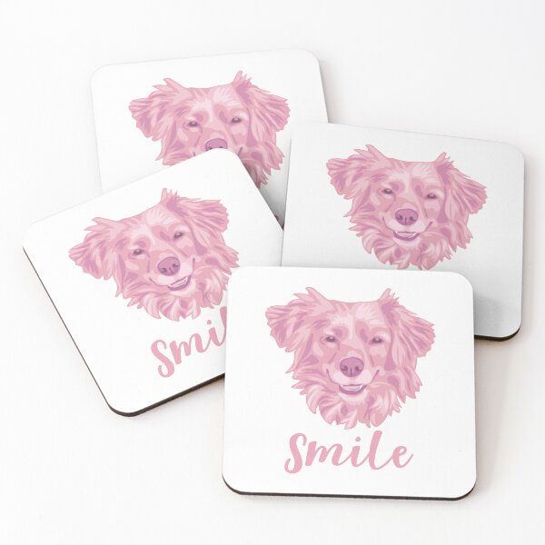 Item preview, DuFauna Pink Dog Joyful Smile White 02-0811-01 designed and sold by DuFauna.