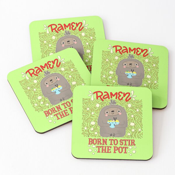 Item preview, Ramen Kawaii Sloth Born To Stir The Pot designed and sold by Renata Illustrata.