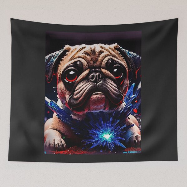 Item preview, Pug HAPPY HOLIDAYS 161 4th of July designed and sold by RedBluffTraders.