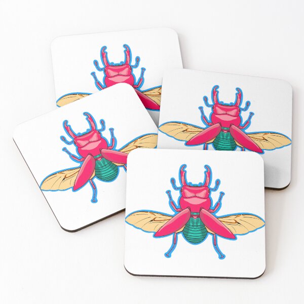 Item preview, Japanese Stag Beetle - Bright Pink designed and sold by SamDaytonArt.