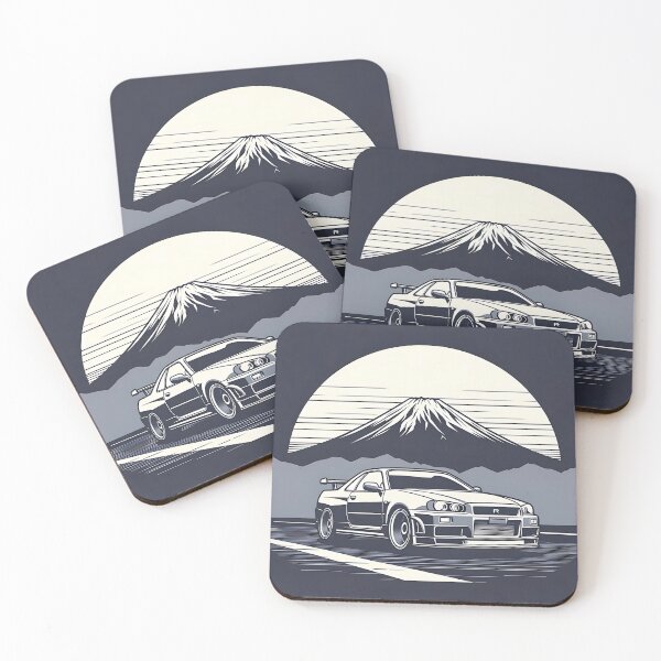Item preview, Midnight Cruise - Skyline R34 and Mt. Fuji designed and sold by MnDShirts.