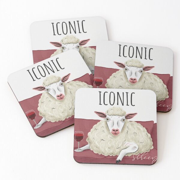 Item preview, ICONIC SHEEP with glass of red wine  designed and sold by GodGoddess.