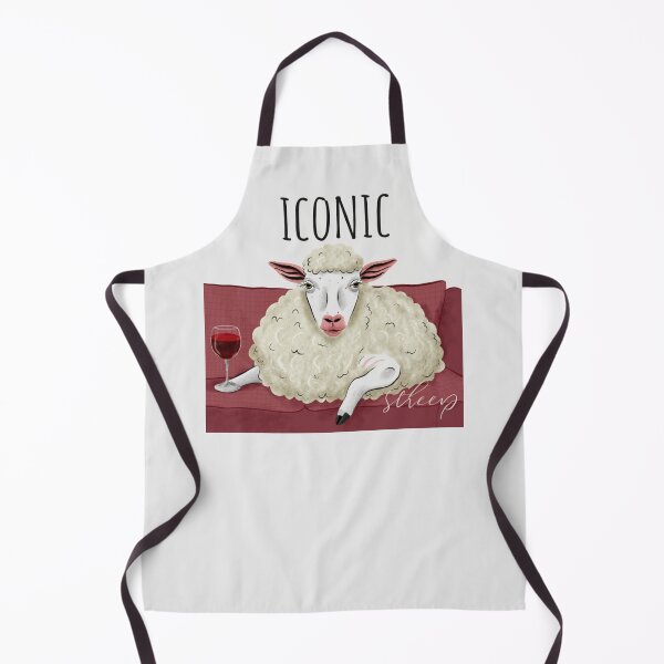 Item preview, ICONIC SHEEP with glass of red wine  designed and sold by GodGoddess.