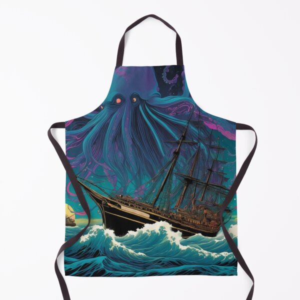 Item preview, Classic Trippy Monster Kraken Attacking Ship designed and sold by TheDarkWardrobe.