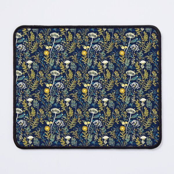 Item preview,  Blues and yellow Contemporary Retro styled Nature Floral fabric designs designed and sold by Andimoot.