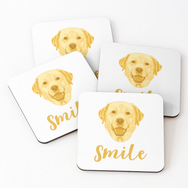 Item preview, Golden Yellow Labrador Retriever Joyful Smile White Background designed and sold by DuFauna.