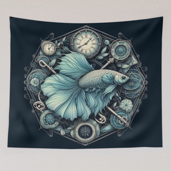 Item preview, Betta Fish Baroque Style betta Pet Key designed and sold by CoffeeIsATrip.