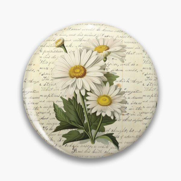 Item preview, Daisy Botanical Collage on Antique Book Page Journal designed and sold by missdebi27.
