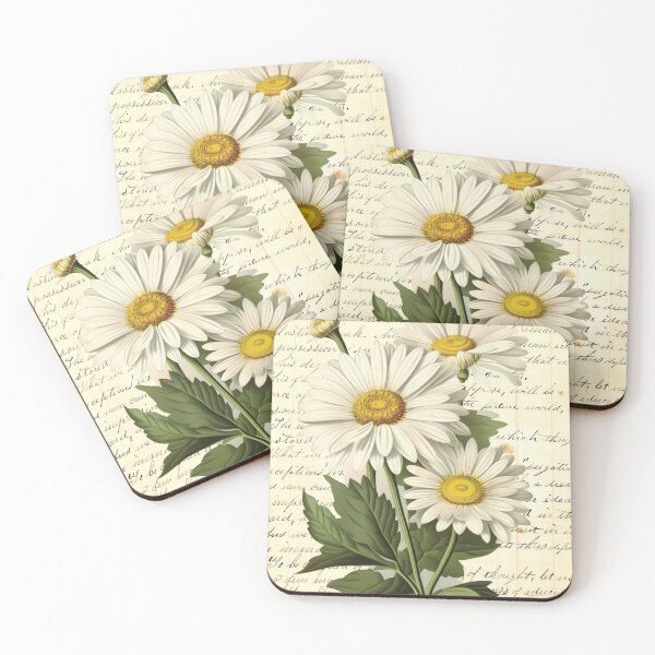 Item preview, Daisy Botanical Collage on Antique Book Page Journal designed and sold by missdebi27.
