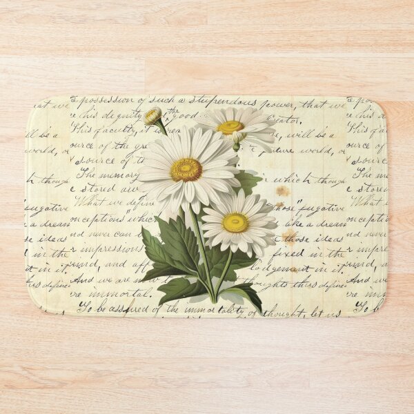 Item preview, Daisy Botanical Collage on Antique Book Page Journal designed and sold by missdebi27.