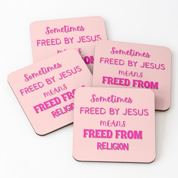 Item preview, Pink Freed By Jesus, Freed From Religion Legalism Quote designed and sold by FreedByJesus.